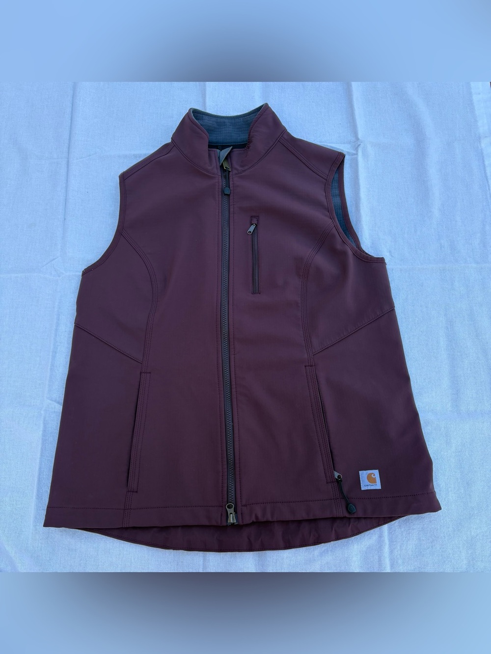 Women’s Carhartt Brown / Plum Softshell Vest Lined Outdoor Workwear Size Small
